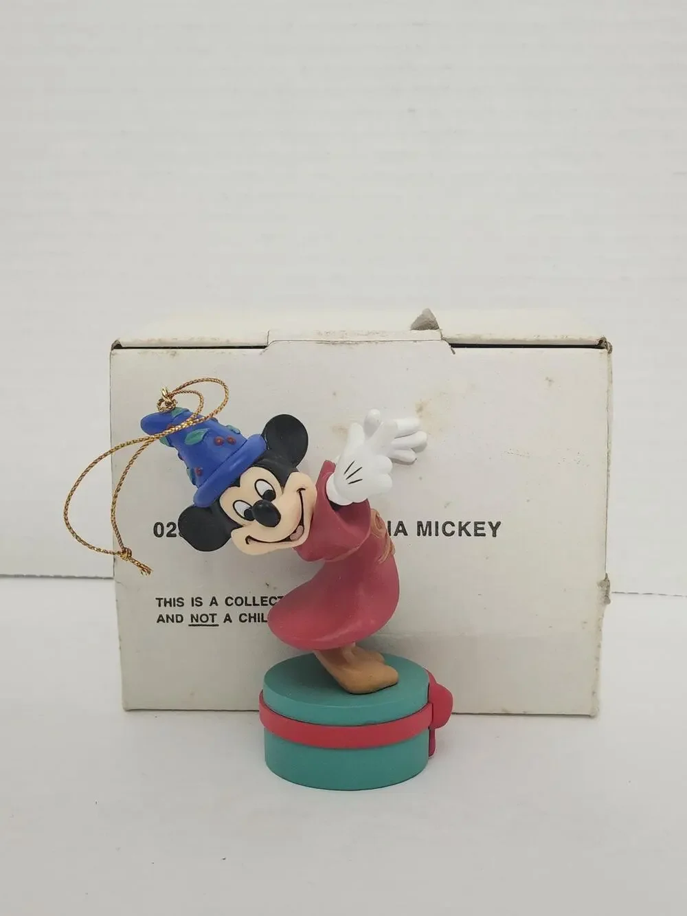 Vintage Disney Fantasia Sorcerer Mickey Christmas Ornament Boxed Figurine